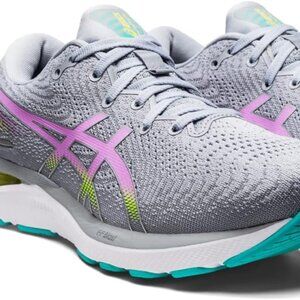 NEW ASICS women's gel-nimbus 24 running shoes - grey/lavender, size 7.5